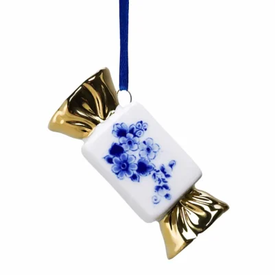 Heinen Delfts Blauw Kersthanger Toffee met goud